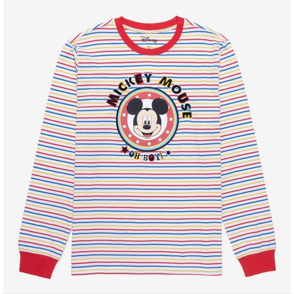 Disney Mickey Mouse Oh Boy Striped Long Sleeve T-Shirt